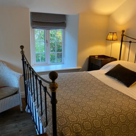 Porth Nanven House - Dual aspect Double Bedroom with Wrought Iron Bed Frame