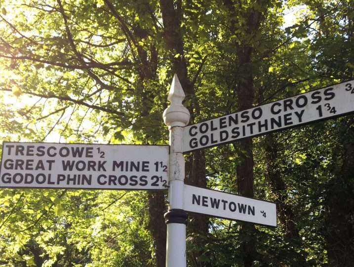 Footpath sign in area around Little Barn | Cornish Barn Near Coast