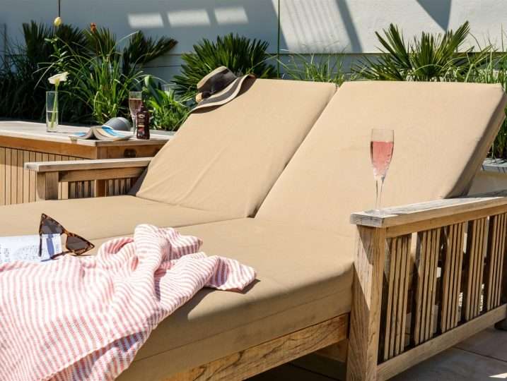 Deckchairs by Pool | Holiday Cottage in Mousehole