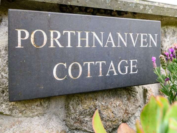 Granite Sign Porth Nanven Cottage | Porth Nanven Cottage - Cornish Cottage St Just - Coastal
