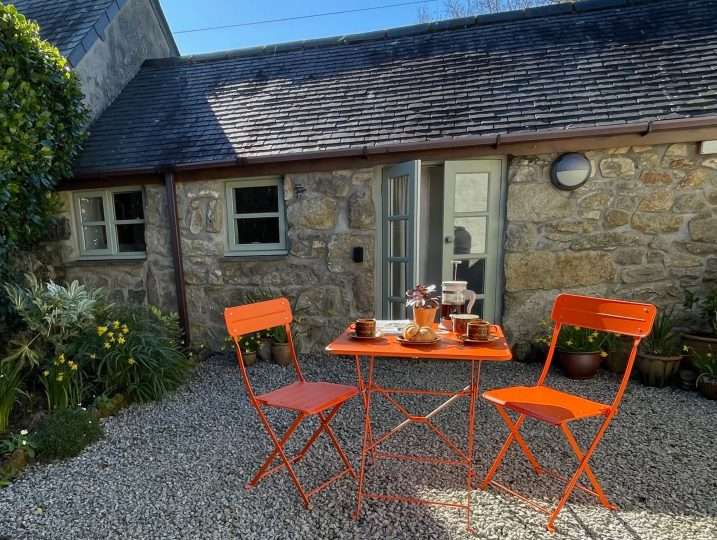 Cornish Barn Near Coast | Patio doors leading to private patio