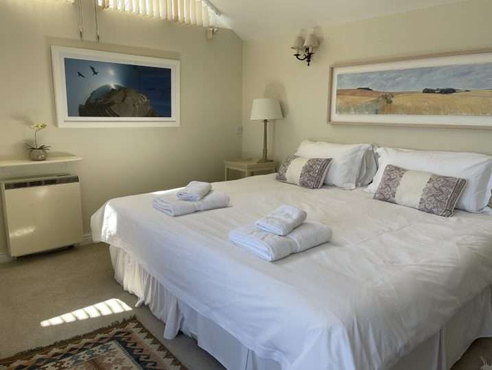 Large Bedroom with Emperor Bed | Carn Du Cottage Mousehole Cornwall