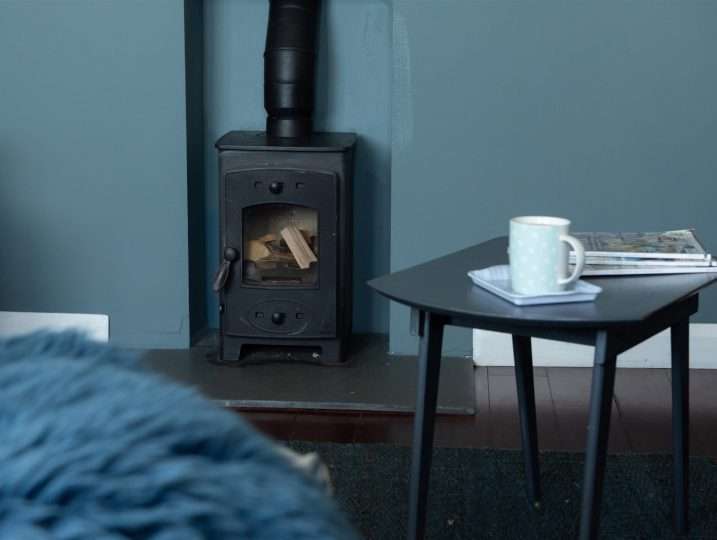 Woodburner in Sitting Room | Retreat in Mousehole sea views