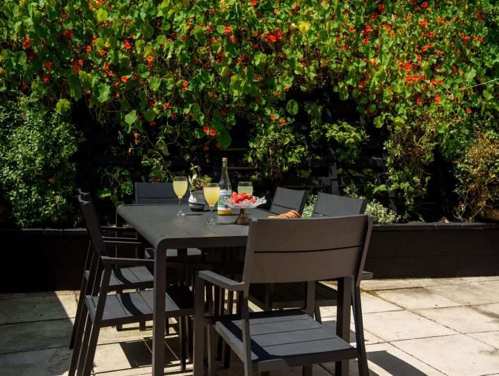 Patio Garden | Retreat in Mousehole sea views