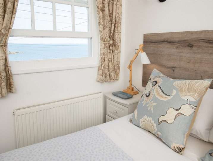 Sea Views from Main Bedroom | Patio Garden | Retreat in Mousehole sea views