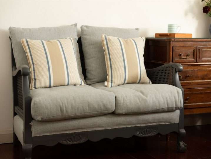 Small sofa in main bedroom | Patio Garden | Retreat in Mousehole sea views
