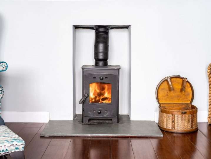 Wood Burner in Sitting Room | Cornish Retreat Mousehole Sea View